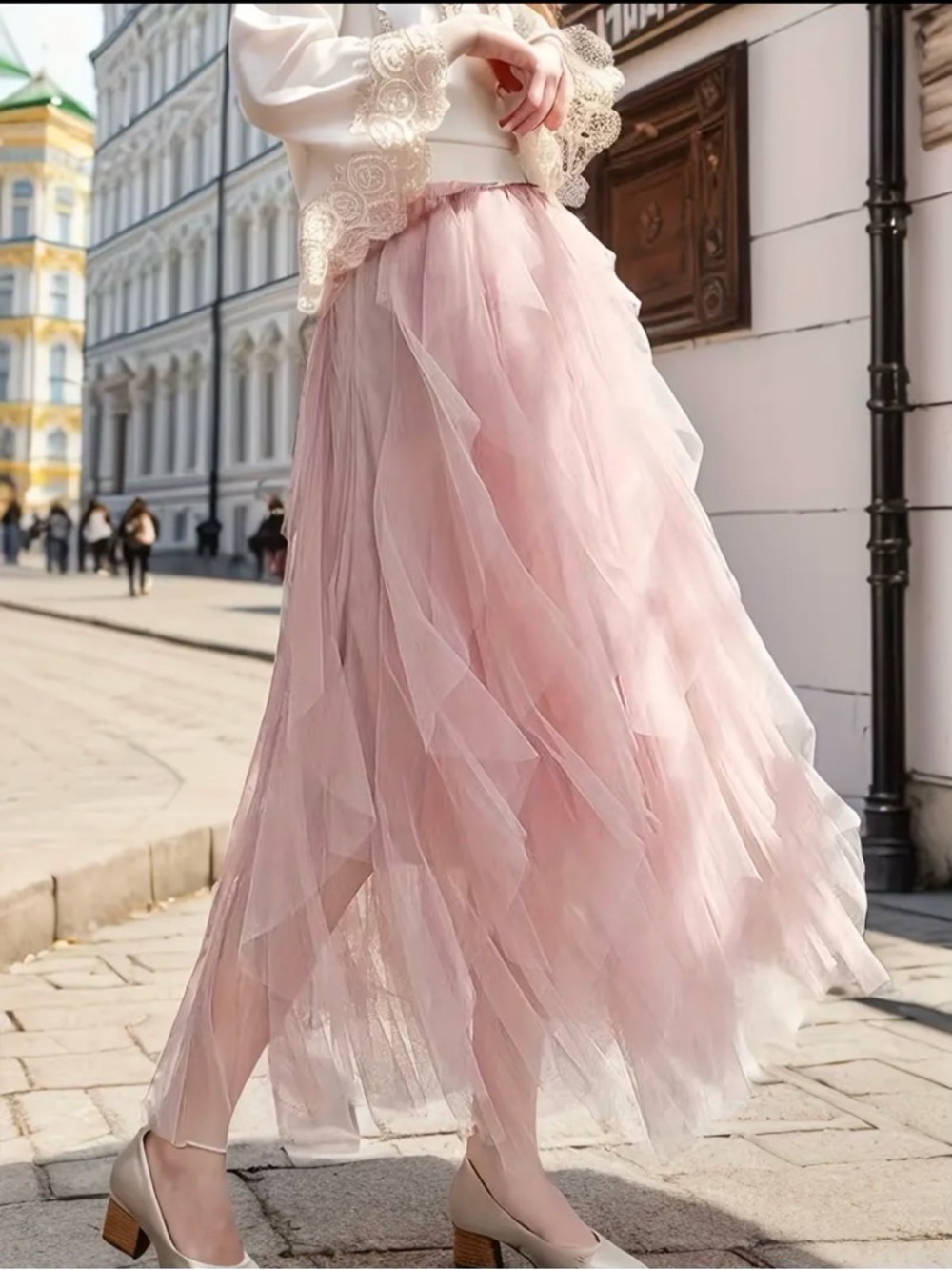 Pink Tiered Tulle Ruffle Skirt Size S Fairycore Balletcore Coquette NWT